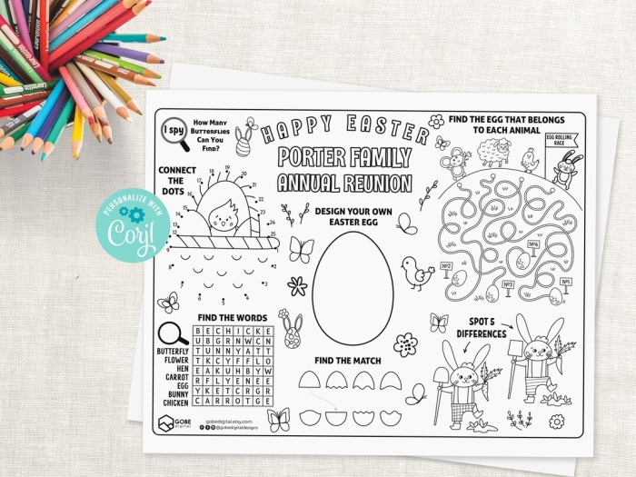 Pre-K worksheet featuring an adorable Easter Bunny Stand-Ups coloring craft