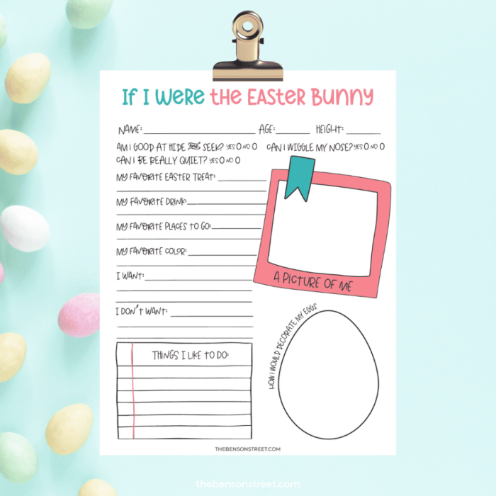 Colorable Easter Bunny Stand-Ups worksheet for preschool students