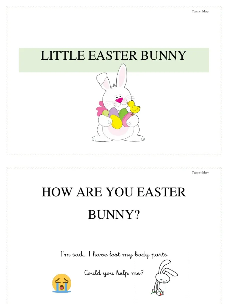 First grade student filling out an Easter Bunny story vocabulary worksheet with spring themed illustrations