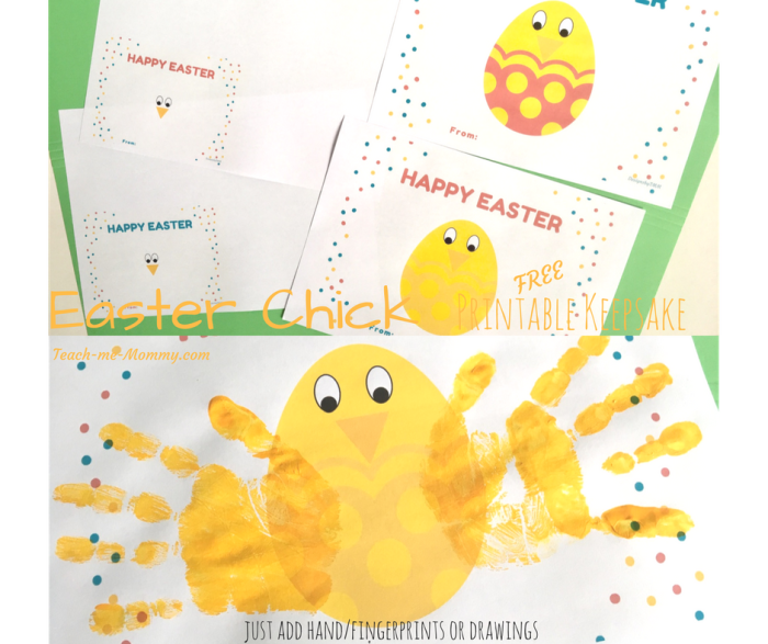 Yellow and orange Easter chick stand-up cutouts with numbers for preschoolers to color and decorate