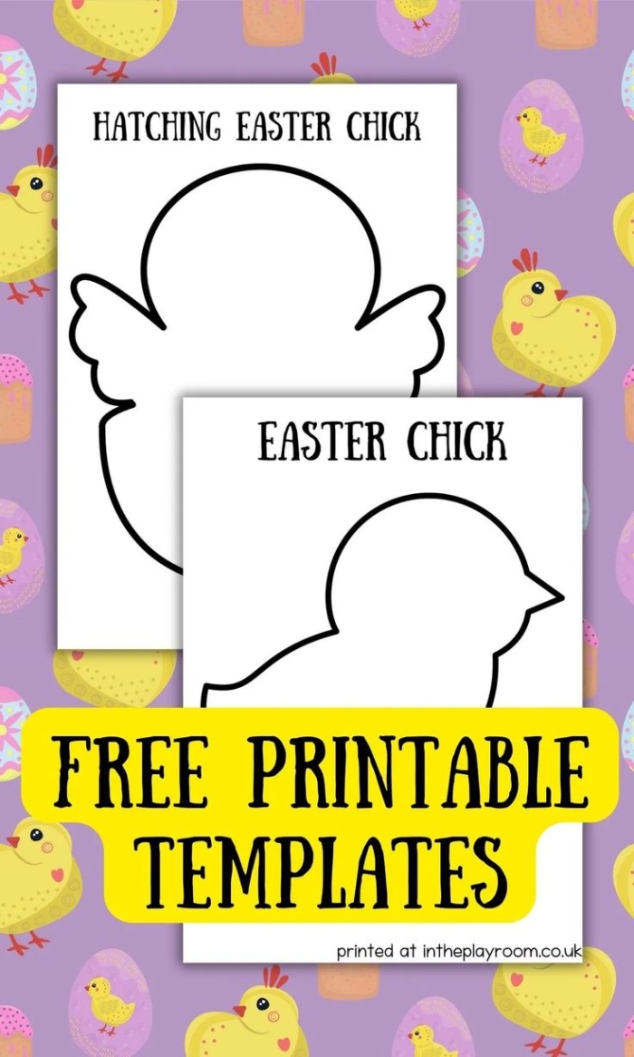 Pre-K students coloring and assembling Easter chick stand-up figures for number and counting practice