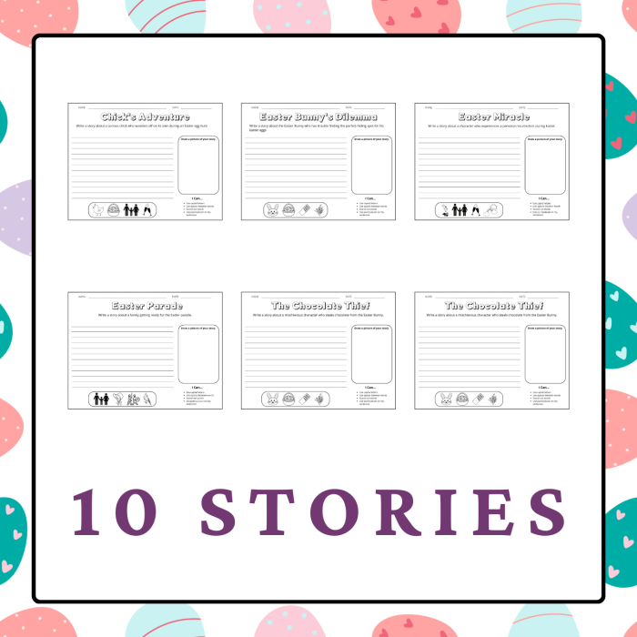 Easter Writing Prompt Worksheet 7 Handwriting Activity Second grade Easter Bunny themed creative writing worksheet for handwriting practice