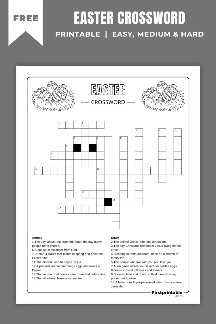 Second grade students solving an Easter crossword puzzle worksheet with spring themed geometry shapes
