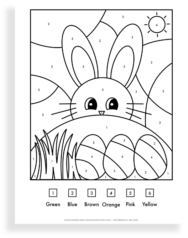 Kindergarten student using an Easter Egg Color by Number worksheet to practice grammar and mechanics skills