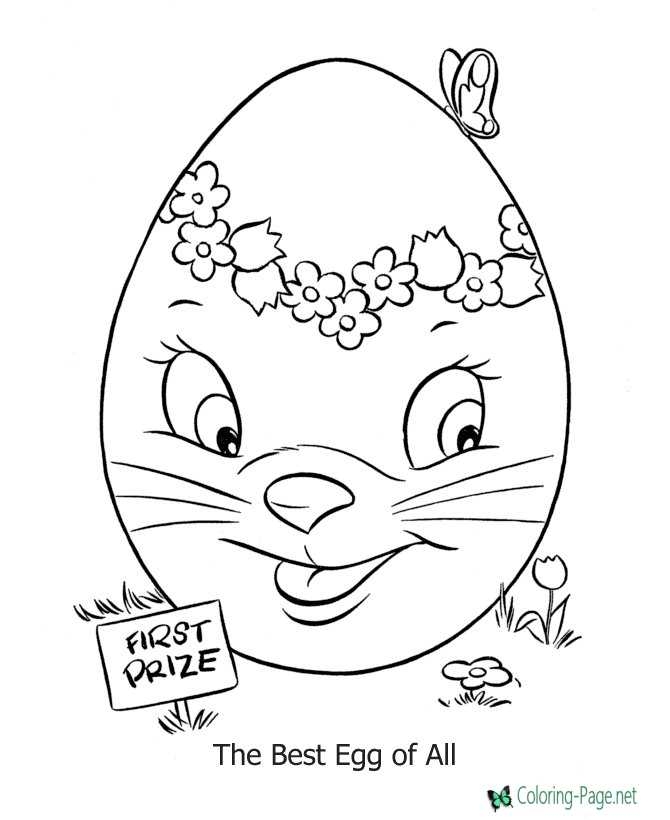 Easter Egg Coloring Page 14 for Kindergarten Geometry Practice Kindergarten student coloring a decorated Easter egg with geometric shapes and spring patterns
