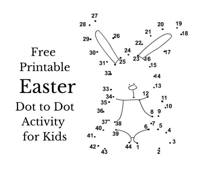 Easter Egg Connect the Dots worksheet featuring a number sequence puzzle for preschool math practice