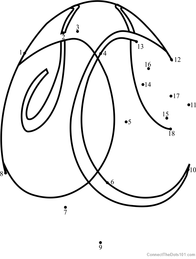 Easter Egg Connect the Dots worksheet featuring a numbered sequence for preschool counting practice
