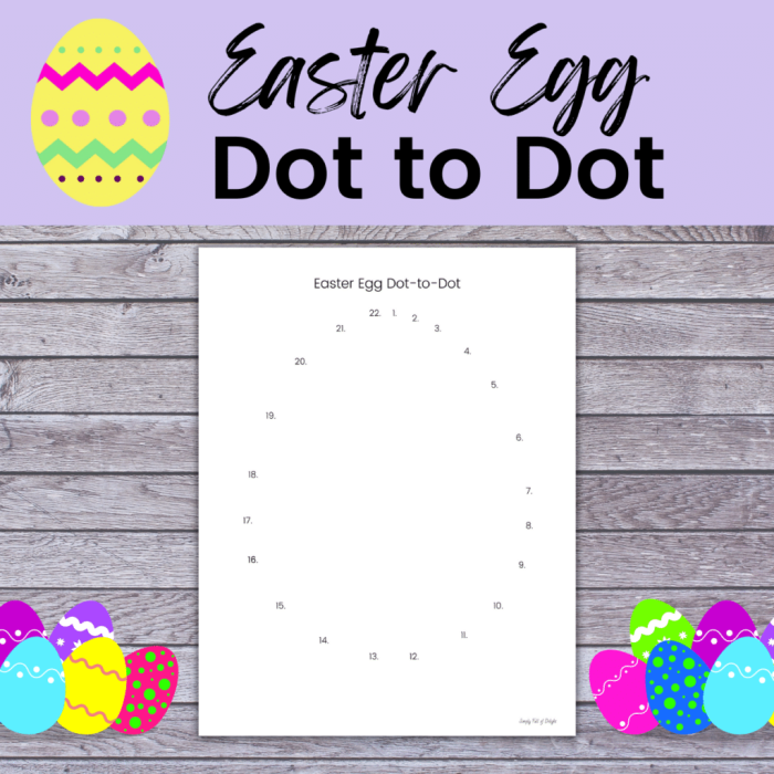 Easter Egg Connect the Dots worksheet for preschoolers focusing on fractions and counting practice
