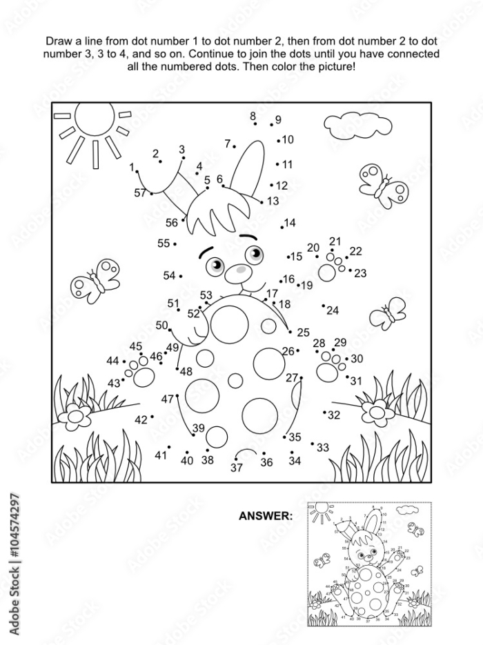 Easter Egg Connect the Dots worksheet for preschoolers featuring a fun counting activity