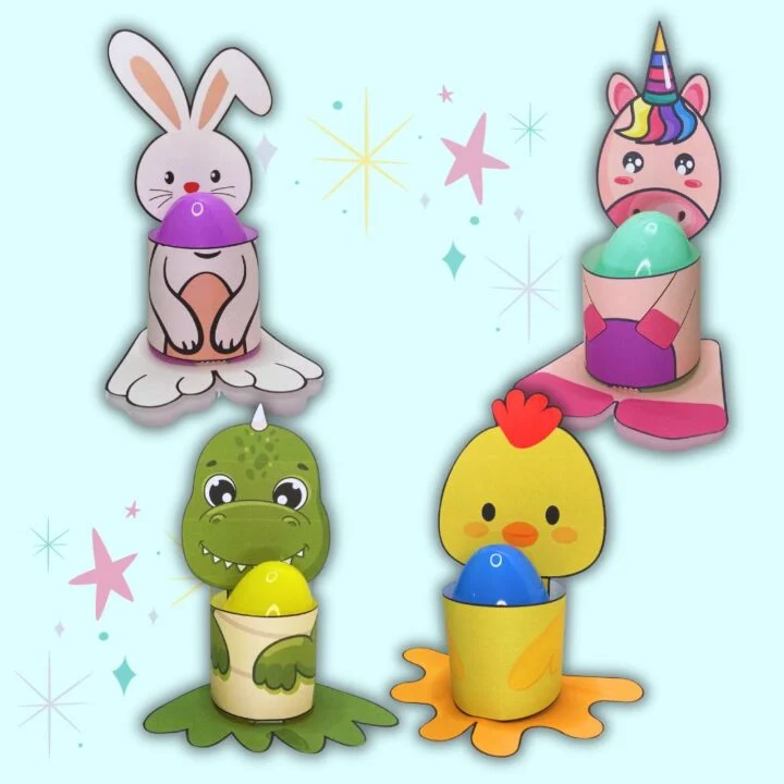 Third grade student working on a numbers and counting Easter egg holder craft worksheet 19