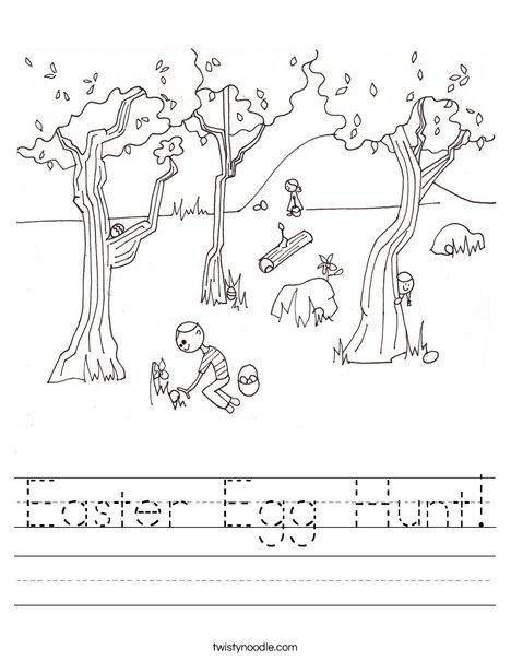 Engaging activity to enjoy with your child during Easter preparations Colorful Easter Egg Hunt worksheet designed for first graders