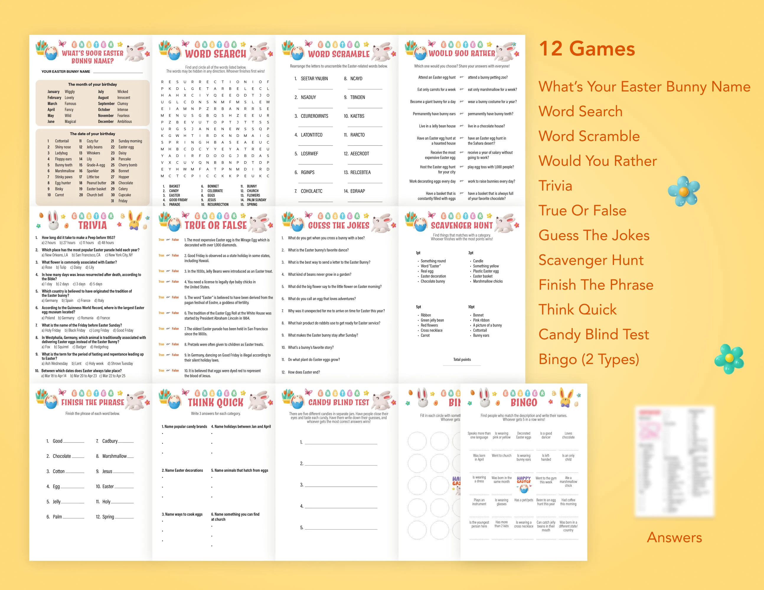 Engaging Easter-themed math game to enhance logic skills for young learners Easter Goodies Game worksheet for second graders featuring a fun strategy challenge
