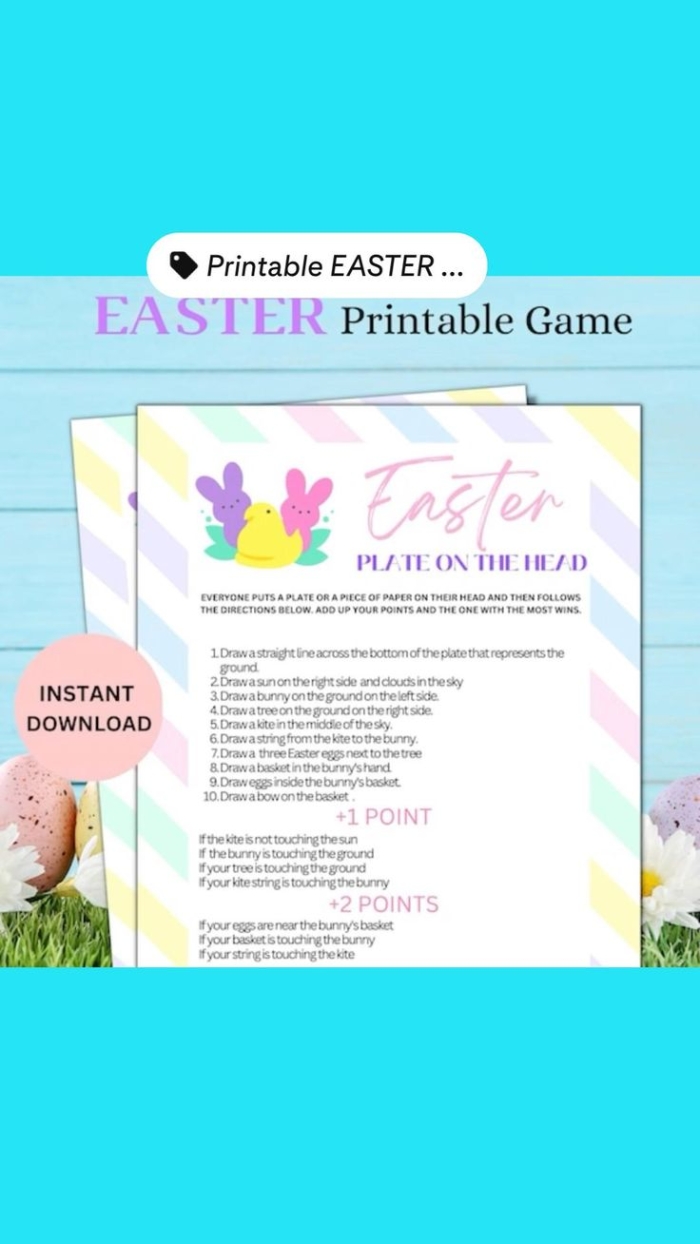 Engaging Easter-themed game to outsmart opponents and collect the most boxes Easter Goodies Game worksheet for second graders featuring a colorful strategy and logic challenge