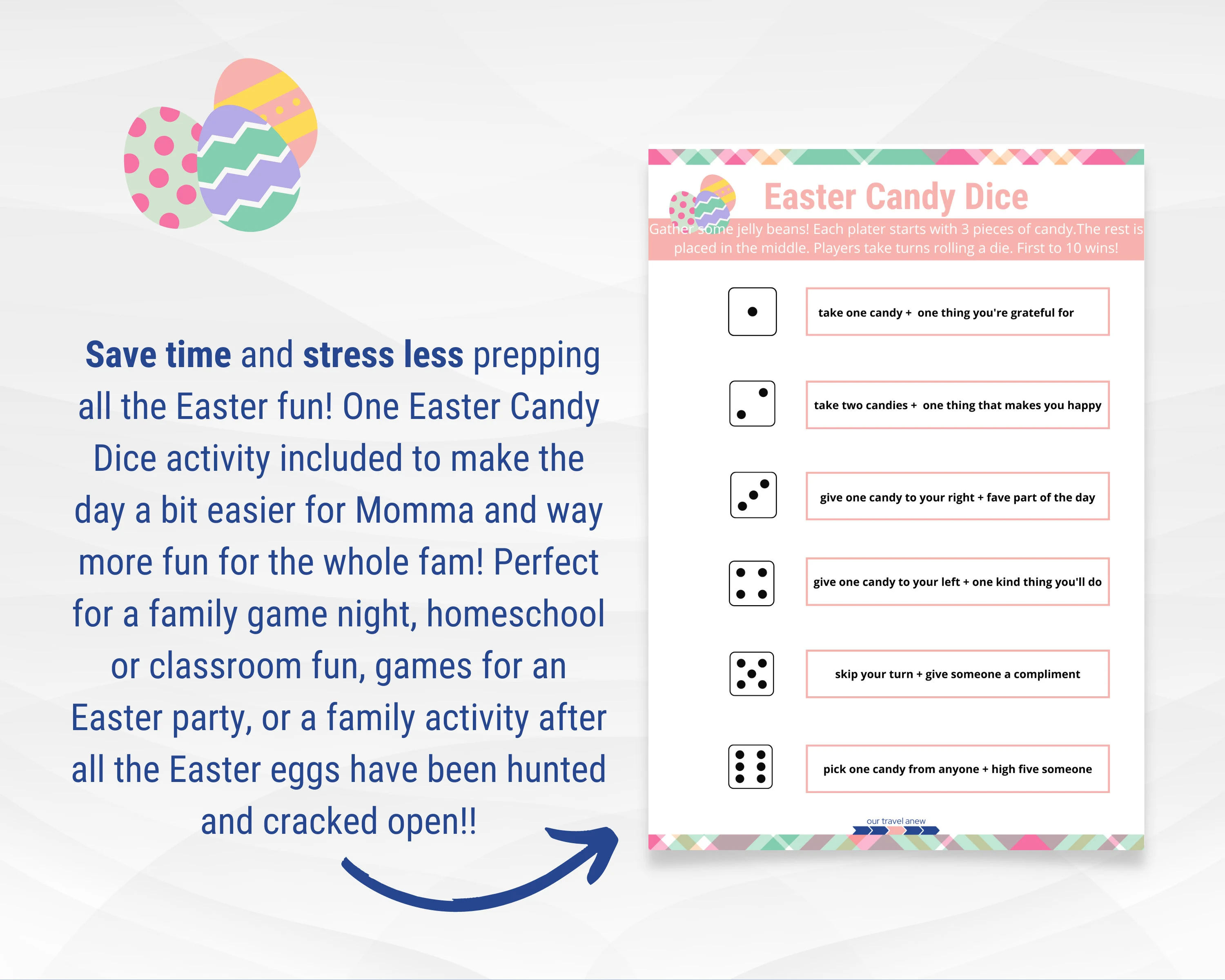 Engaging strategy and logic game to challenge young minds on Easter Easter Goodies Game worksheet for second graders featuring colorful boxes and playful illustrations