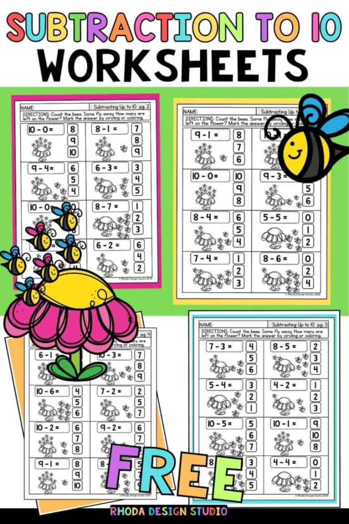Easter Puzzle Addition and Subtraction Within 10 Math Worksheet 15 First grade math worksheet featuring Easter-themed addition and subtraction problems within 10 for spring practice