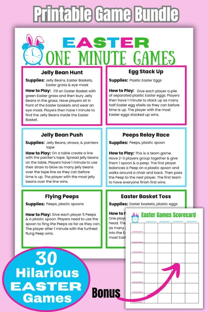 Second grade student solving colorful Easter themed addition and subtraction word problems on a printable worksheet