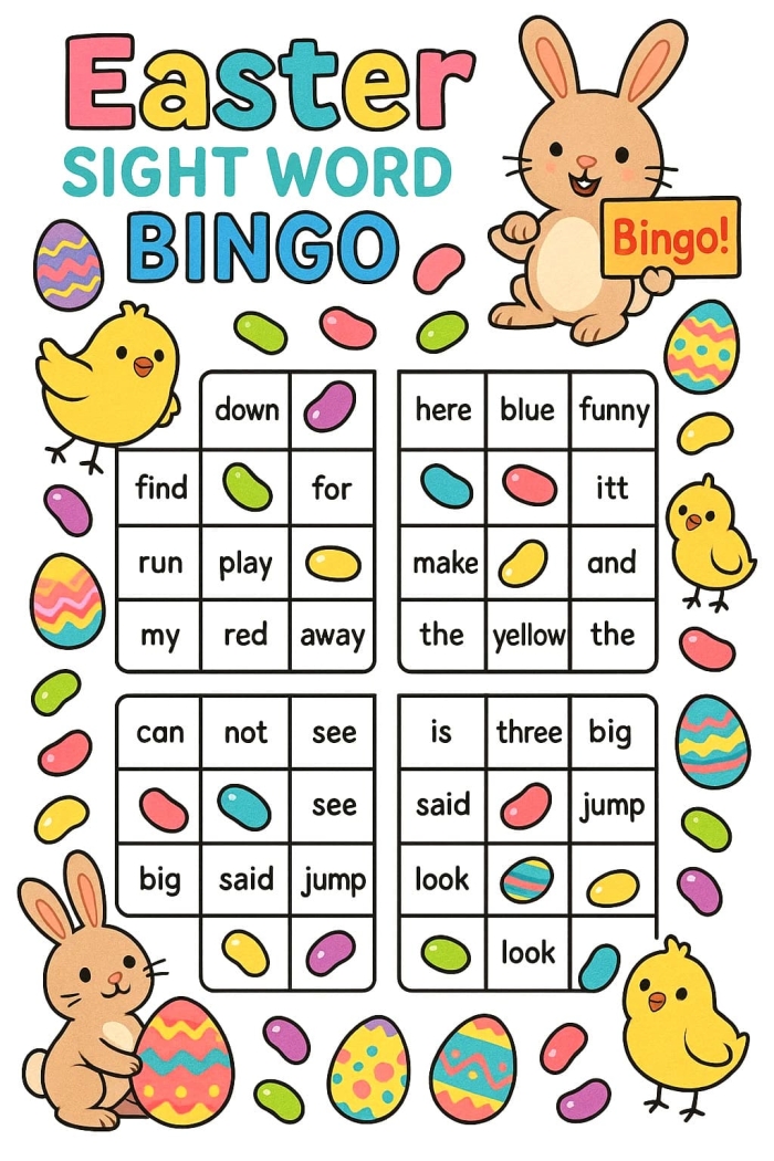 Easter Sight Words: Sun worksheet for addition practice in kindergarten Bright sun illustration for Easter sight words worksheet aimed at kindergarten students