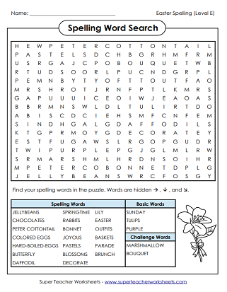 Easter Egg Spelling Challenge Activity for Grade 2 Mixed Operations Practice Second grade Easter spelling worksheet with hidden words in colorful eggs asking students to identify correct spelling