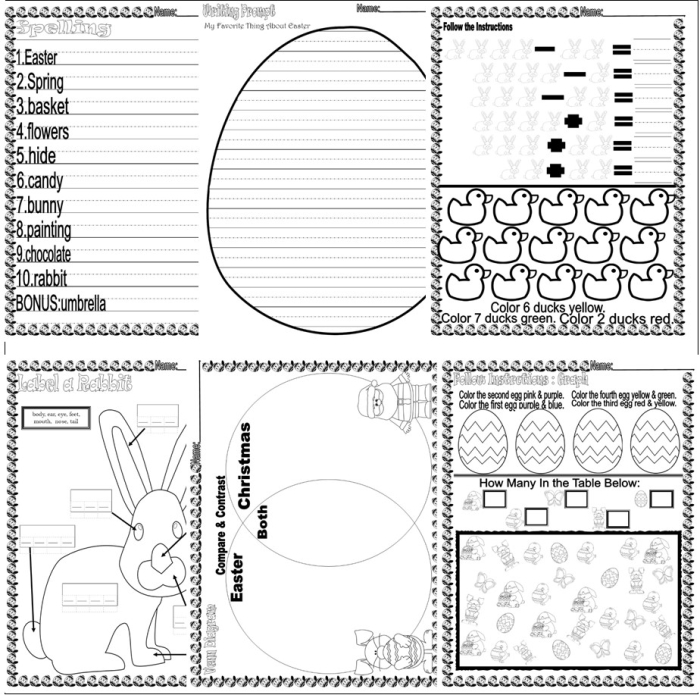 Easter Spelling Worksheet 25 - Mixed Operations Practice for Elementary Students Second grade Easter spelling activity showing decorated eggs with holiday word groups to identify correct spelling