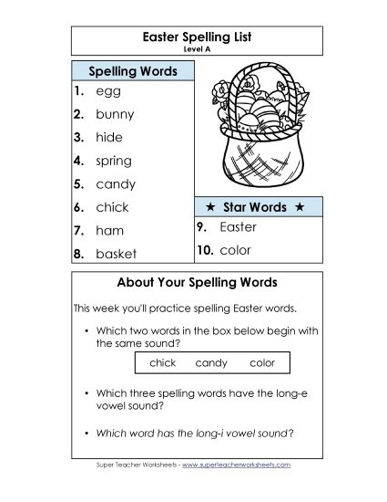 Easter Egg Spelling Challenge for Grade 2 Mixed Operations Practice Sheet 9 Second grade Easter spelling worksheet with hidden words inside decorated eggs asking students to identify correctly spelled holiday words