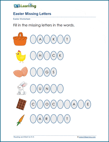 Easter Spelling Activity 2 - Find the Correctly Spelled Holiday Words Second grade Easter spelling worksheet with hidden words in decorated eggs asking students to identify correct spelling