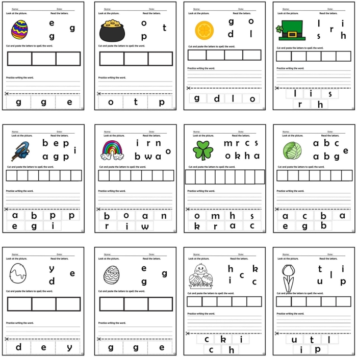 Easter Spelling Worksheet Number 15 Hidden Word Identification Exercise Second grade student working on an Easter spelling worksheet finding hidden words in eggs
