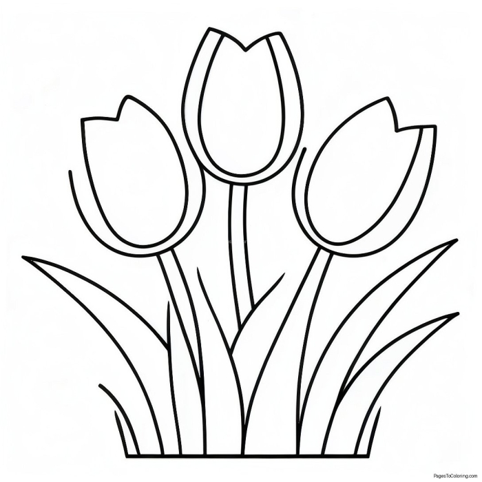 Easter Tulips Fraction Coloring Page 18 Kindergarten students coloring a page of tulips for an Easter fractions worksheet