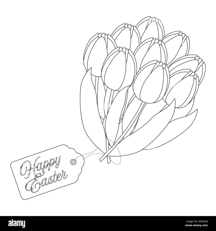 Easter tulips coloring activity with rhyming poem for young learners worksheet 24 Colorful tulip flowers with Easter rhyme instructions for kindergarten fraction practice