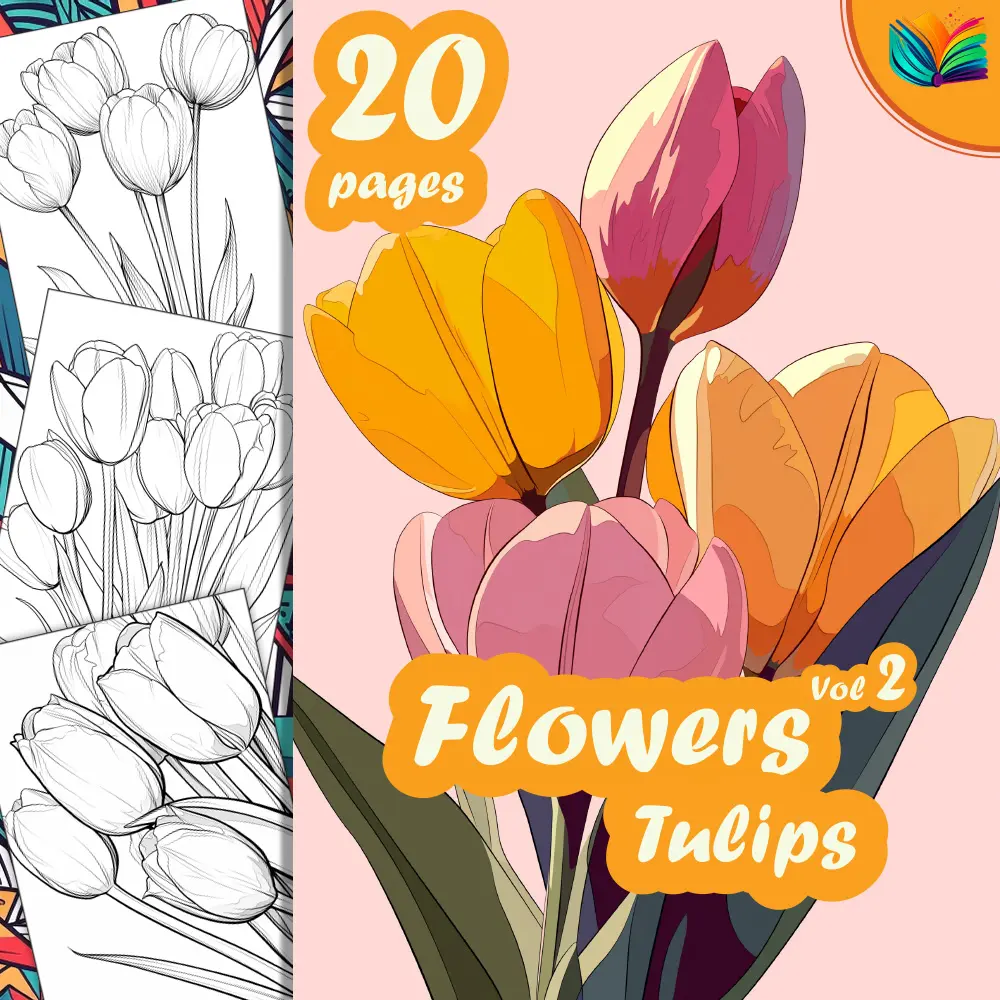 Color the Easter Tulips Worksheet Number Three Kindergarten student coloring a page of Easter tulips with fraction-themed shapes