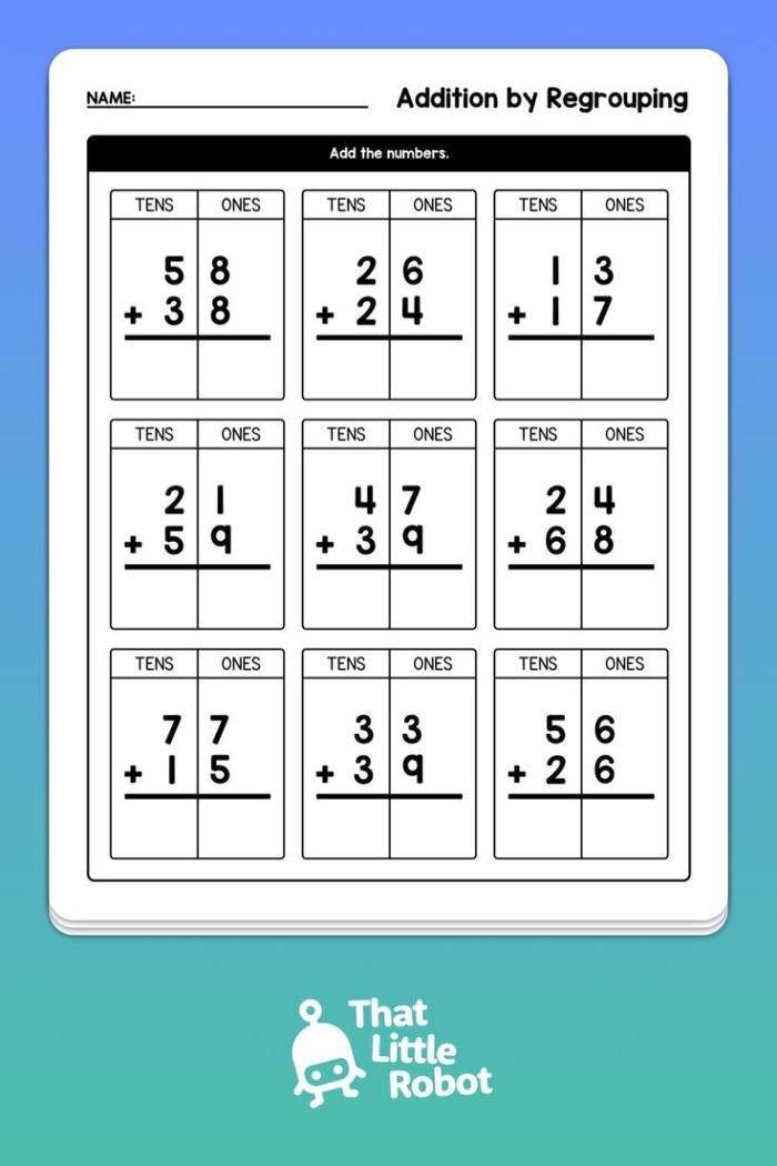 Two Digit Addition Easter Worksheet for Second Grade Math Practice 9 Easter themed second grade math worksheet for practicing two digit addition problems