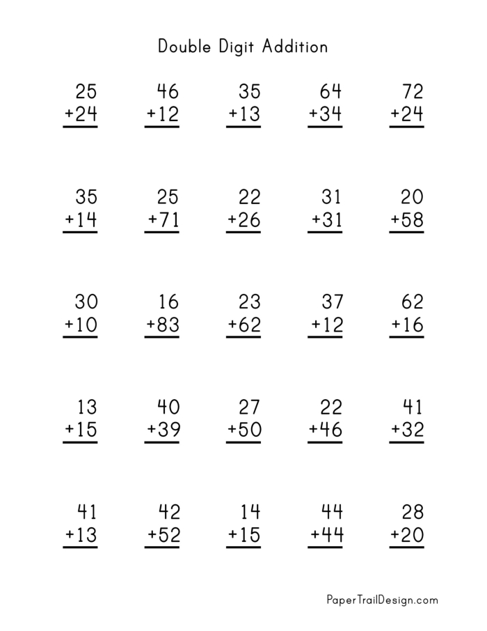 Easter Addition Practice: Two-Digit Number Problems for Second Grade Math Skills Second grade students solving Easter-themed two-digit addition math problems on a practice worksheet