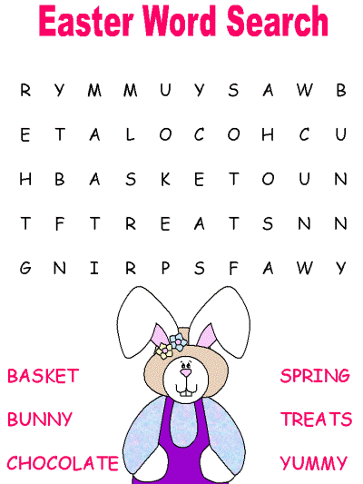 Easter Word Search Puzzle worksheet for fourth graders featuring 18 related vocabulary words