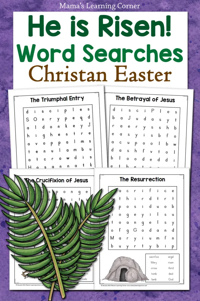 Fourth grade students solving an Easter word search puzzle with 18 themed vocabulary words