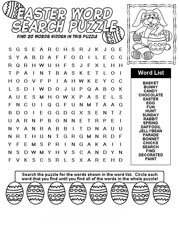 First grade students solving an Easter word search puzzle worksheet filled with holiday vocabulary