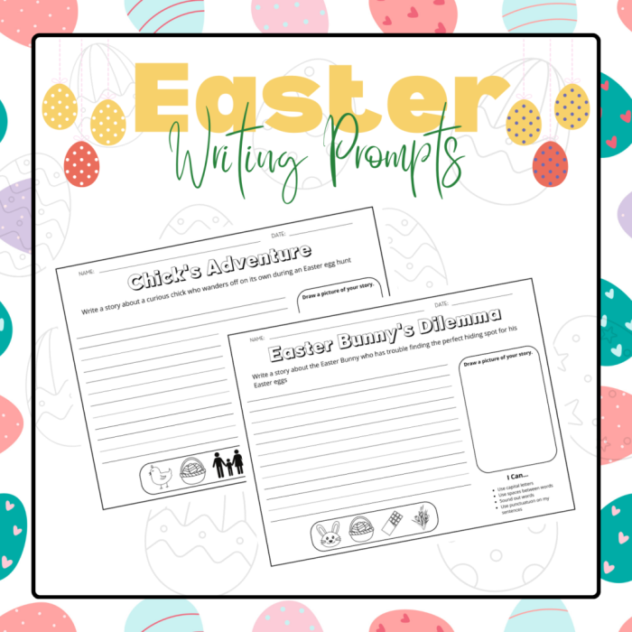 Easter Bunny Adventure Writing Activity for Second Grade Students Second grade Easter writing prompt worksheet featuring a fun imaginative prompt about being the Easter Bunny for children to practice handwriting and creative writing skills