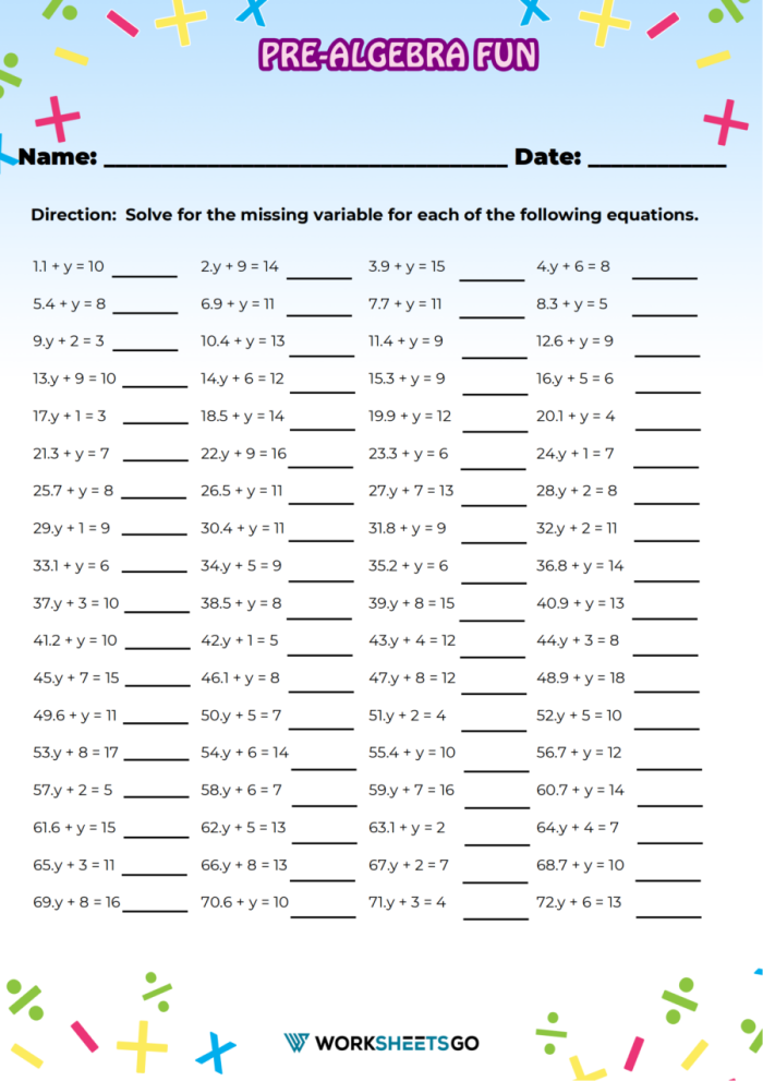 Fifth grade math worksheet featuring dancing skeletons and ghosts for easy algebra practice