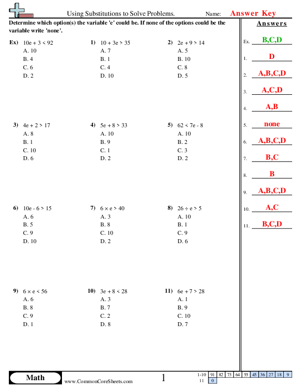 Easy Algebra worksheet for Algebra