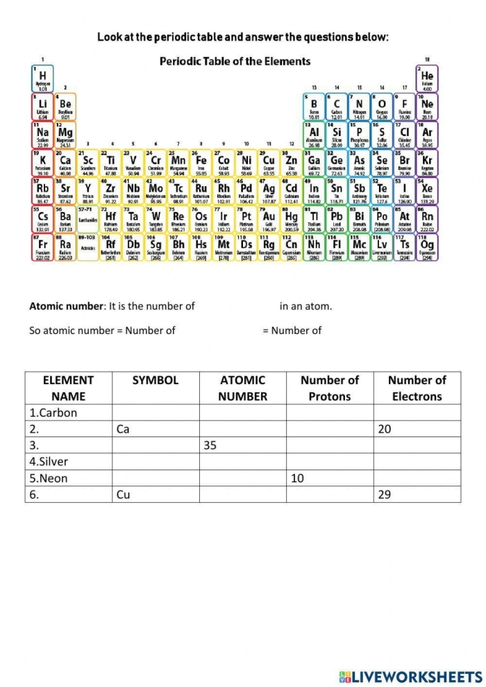 Sixth grade student holding a printable periodic table worksheet for science class