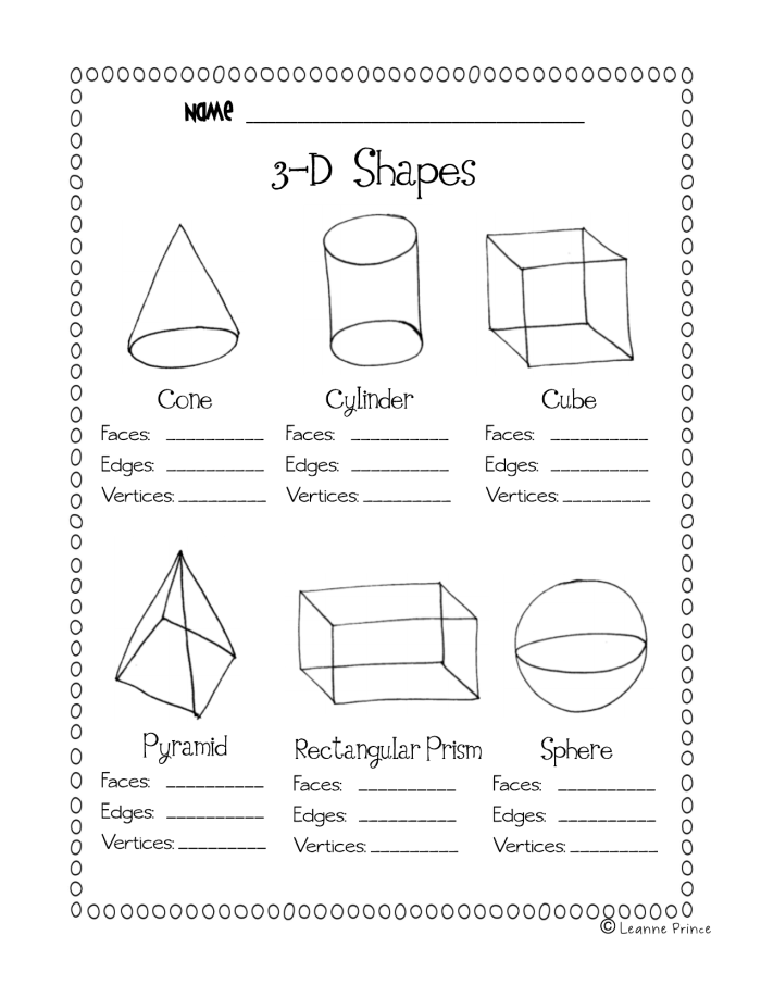 Geometry worksheet for Second Grade Worksheet featuring 2D shapes for identifying edges and vertices in geometry. Edges and Vertices Worksheet for Second Grade Geometry Practice.