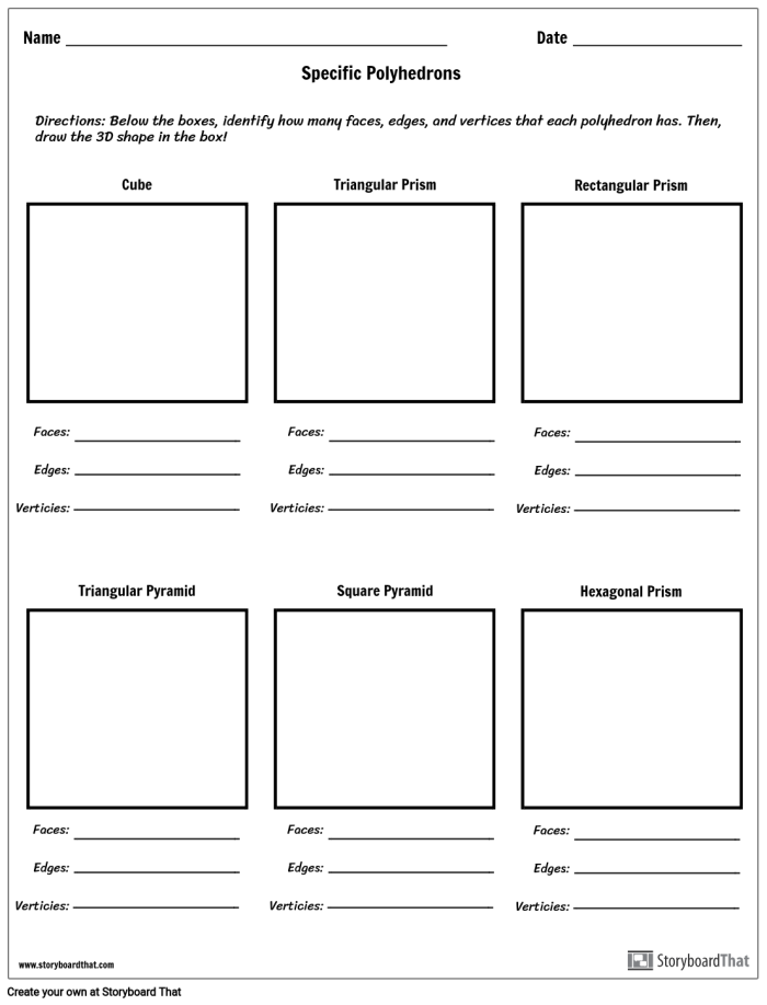 Fill-in chart for edges and vertices practice in geometry for Grade 2 Worksheet illustrating edges and vertices of various 2D shapes for second graders