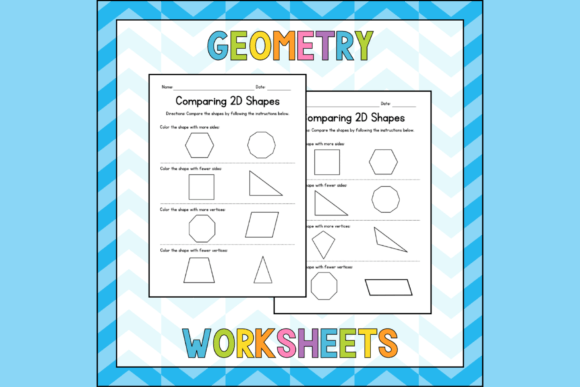 Interactive Edges and Vertices chart for geometry practice in grade two Worksheet featuring 2D shapes for identifying edges and vertices for second graders