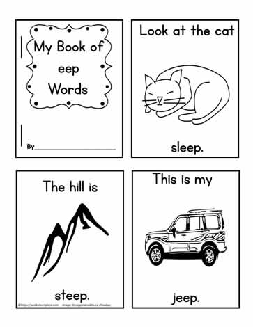 All in the Word Family Eep Words worksheet image 22 for early literacy instruction Kindergarten students cutting and pasting words from the eep word family during a reading practice activity