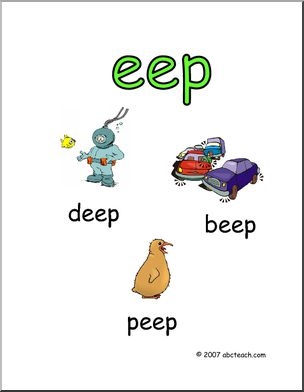 Eep Word Family Cut and Paste Activity for Kindergarten Worksheet 8 Kindergarten student performing a cut and paste exercise to learn words ending in eep