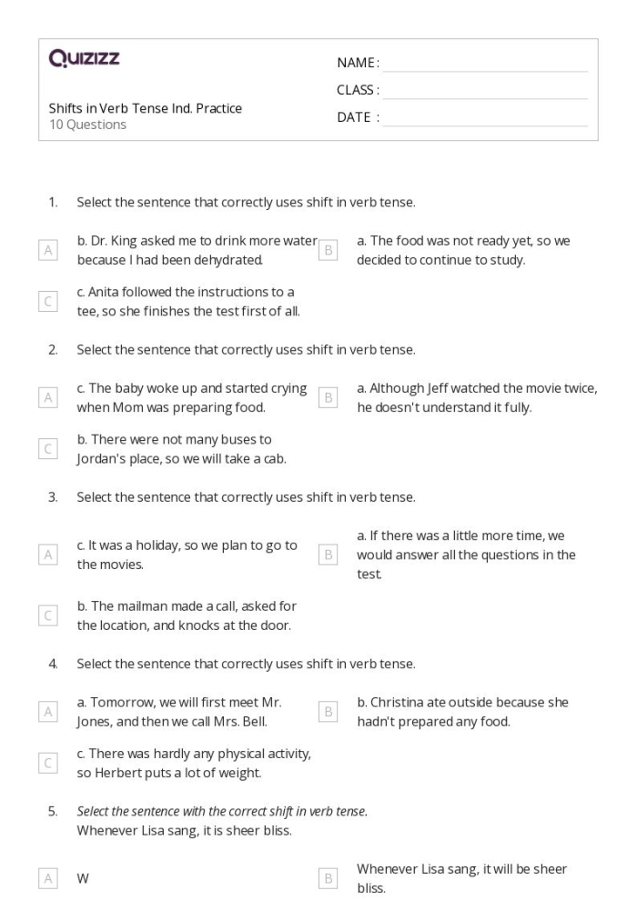Correcting Shifts in Verb Voice worksheet for eighth graders Eighth grade grammar worksheet focused on correcting shifts from passive to active voice