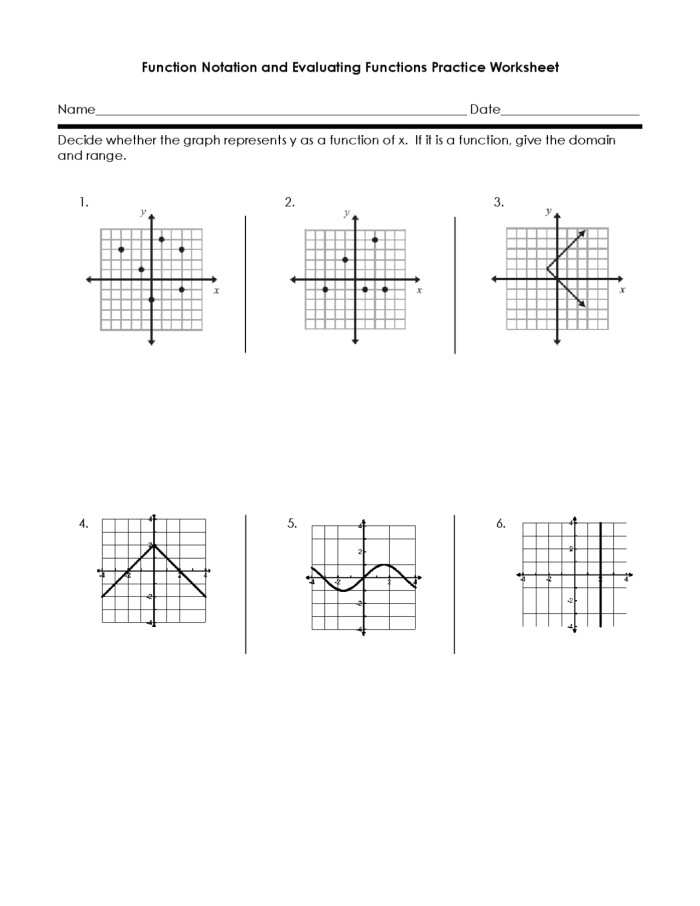 Eighth-grade student working through function and relation problems on an algebra worksheet