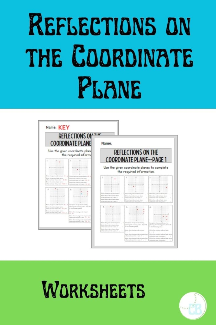Eighth grade math student solving geometry problems by graphing reflected shapes on a coordinate plane