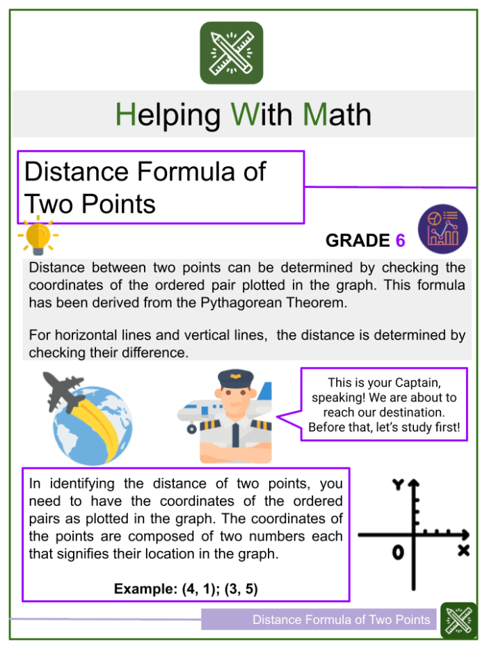 Eighth grade math students solving diagonal distance problems on a two-page geometry worksheet