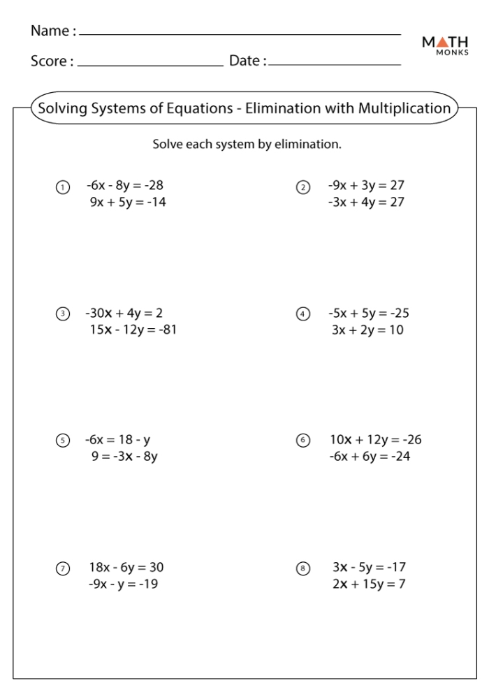 Fun math maze activity designed to enhance algebra skills for eighth graders Engaging eighth-grade students with a Systems of Equations Elimination Maze worksheet