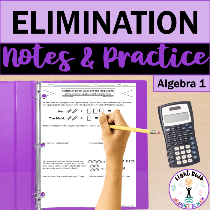 Engaging math maze for practicing algebra skills with systems of equations Eighth-grade students navigating a systems of equations elimination maze worksheet
