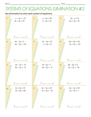 Engaging systems of equations elimination maze for enhancing algebra skills Fun math maze worksheet for eighth graders focused on systems of equations elimination